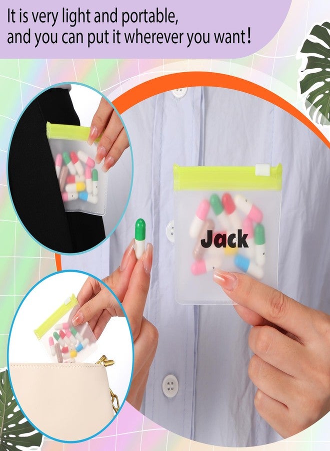 شير مجموعة أكياس حبوب شير، 35 قطعة، أكياس حبوب بسحاب، قابلة لإعادة الاستخدام، شفافة، منظم أدوية، منظم أدوية ذاتي الإغلاق، أكياس بلاستيكية للسفر مع قفل منزلق للتخزين (ألوان زاهية). - Image 5